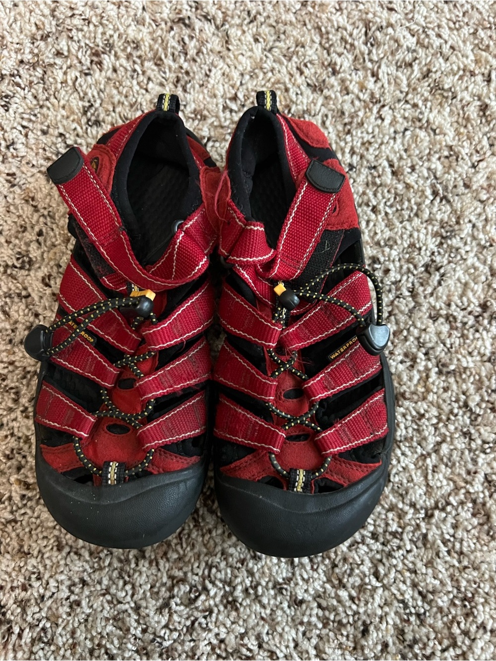 Keen Kids Red and Black Closed-Toe Outdoor Sandals